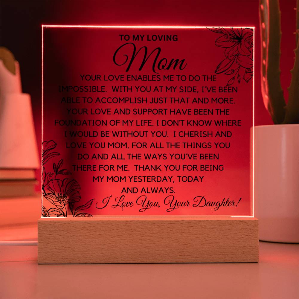 To Beautiful Mom - I Cherish And Love You Acrylic Plaque