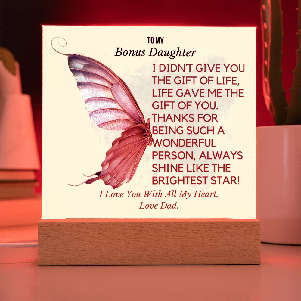 To My Bonus Daughter - Brightest Star Acrylic Plaque