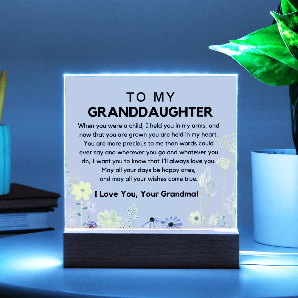 To My Granddaughter From Grandma - You Are Precious Acrylic Plaque