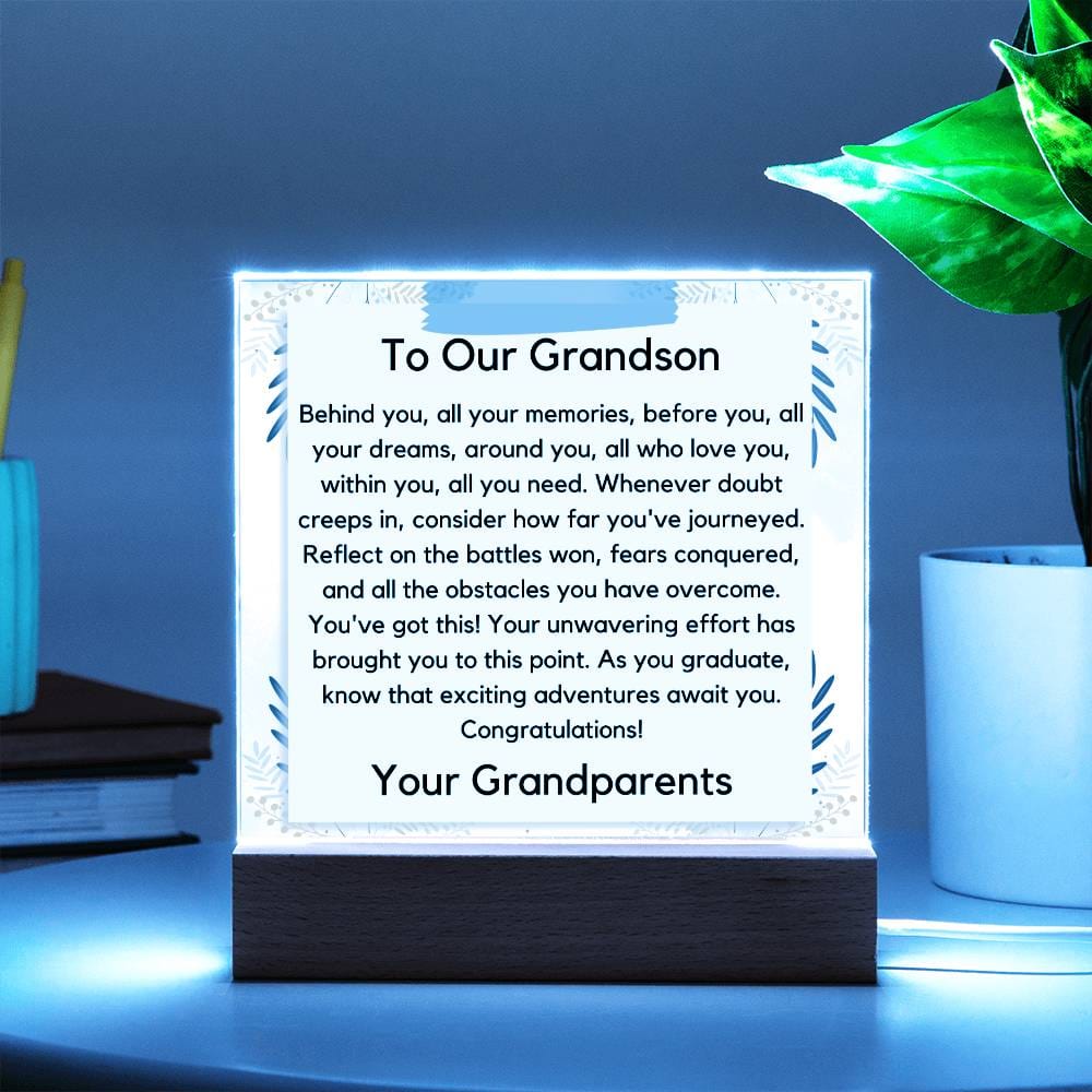 To Grandson From Grandparent - Congratulations Acrylic Plaque