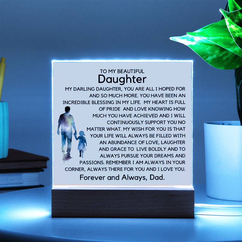 To Beautiful Daughter - Your Dreams Acrylic Plaque