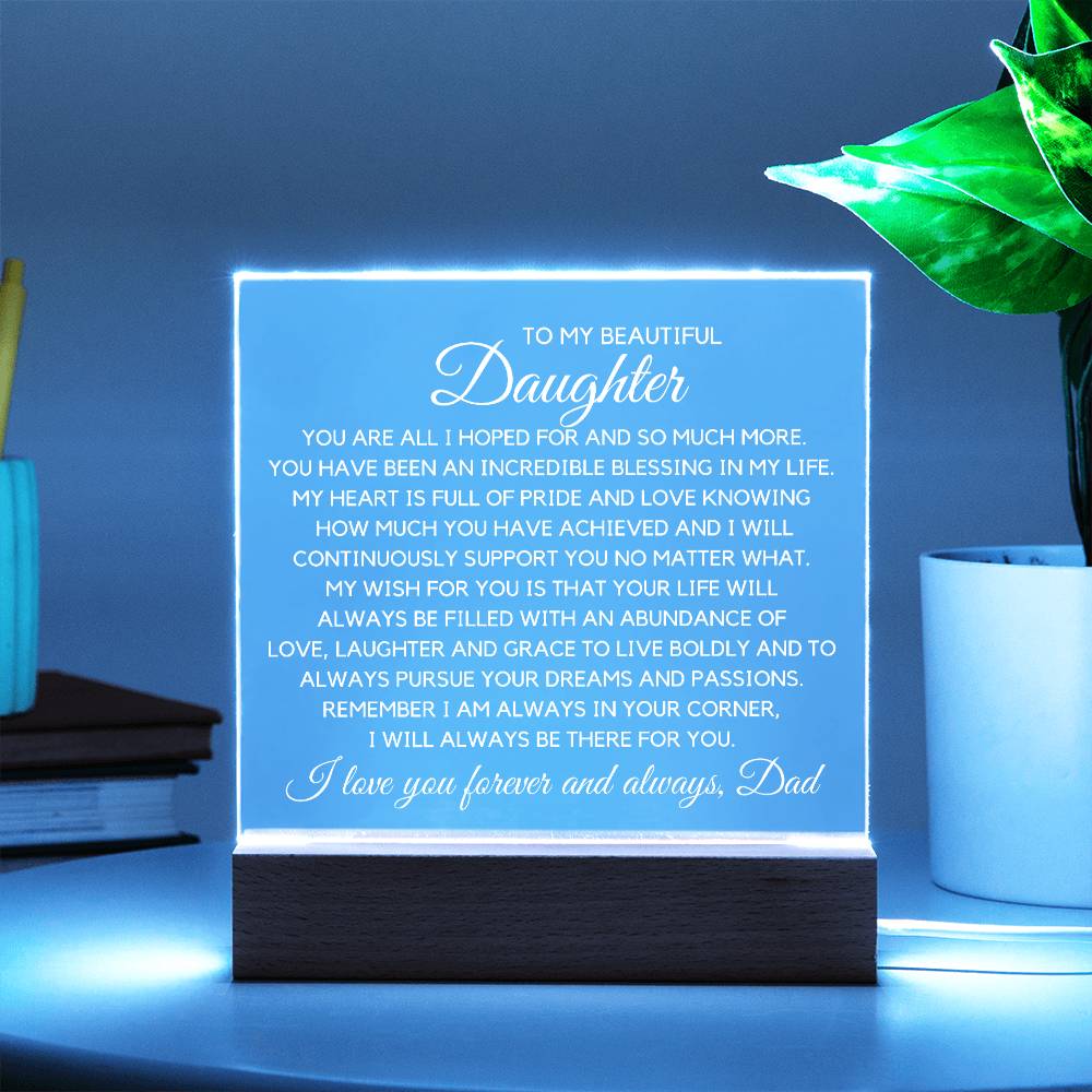 To My Beautiful Daughter - Incredible Blessing Acrylic Plaque