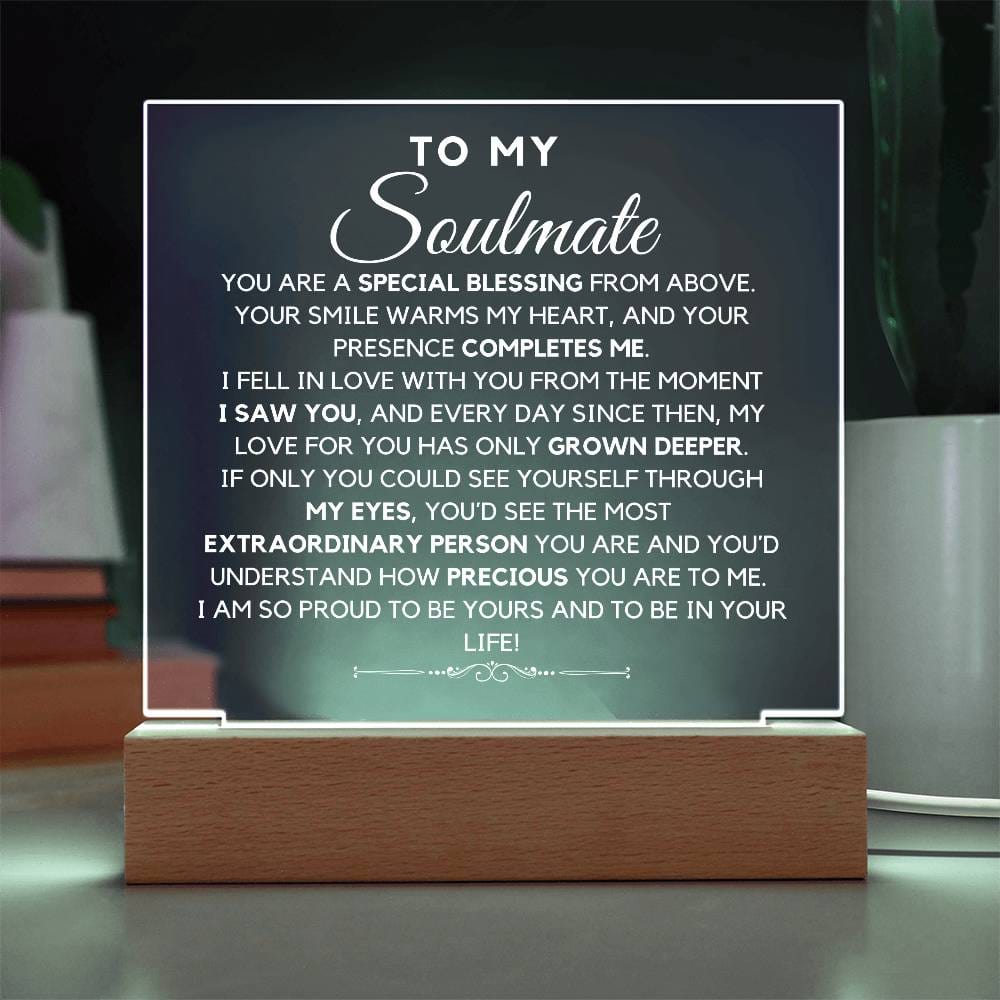 To My Soulmate - You Are My Special Blessing Acrylic Plaque