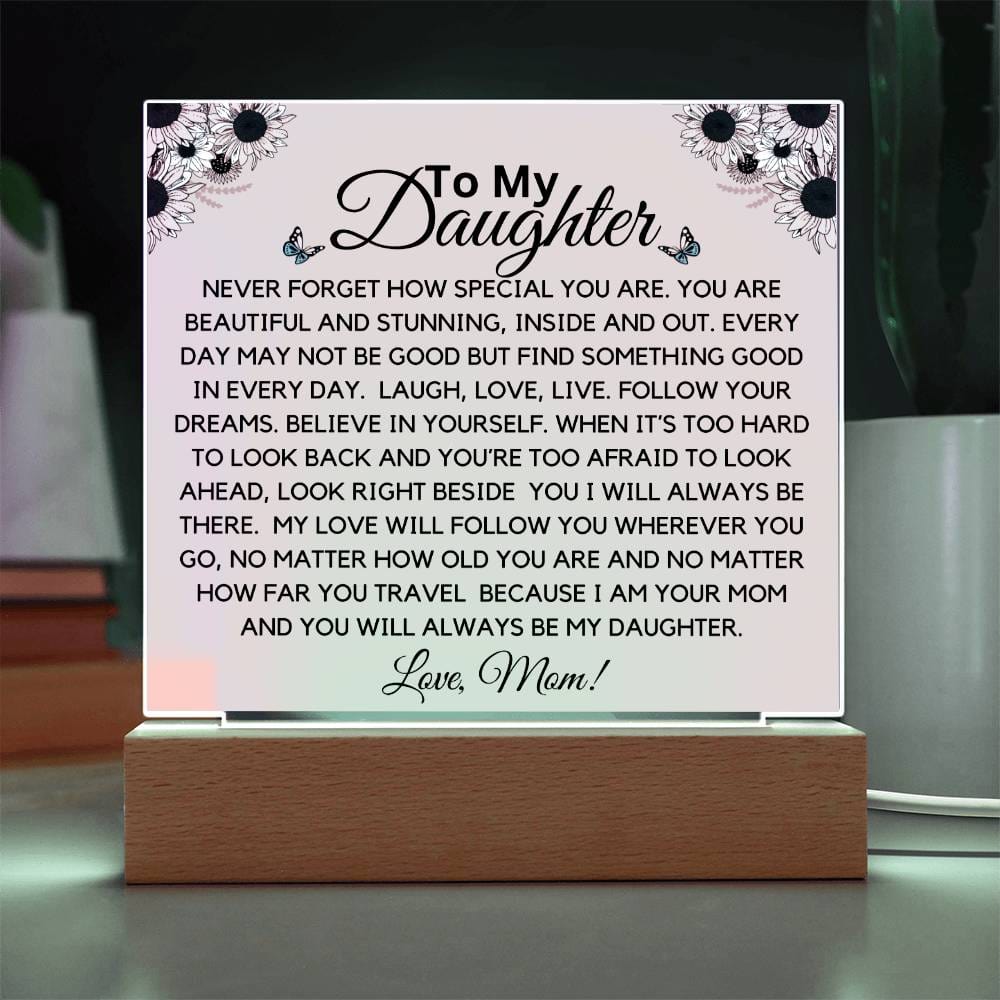 To My Daughter From Mom - Believe In Yourself Acrylic Plaque