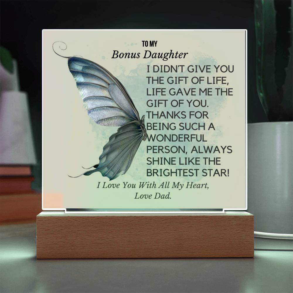 To My Bonus Daughter - Brightest Star Acrylic Plaque