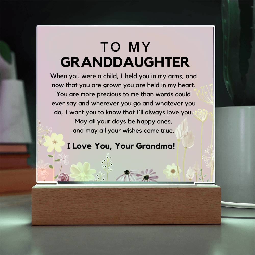 To My Granddaughter From Grandma - You Are Precious Acrylic Plaque