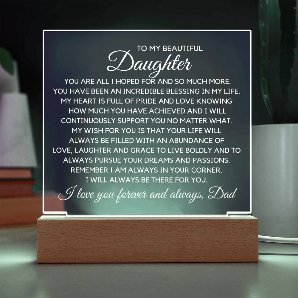 To My Beautiful Daughter - Incredible Blessing Acrylic Plaque