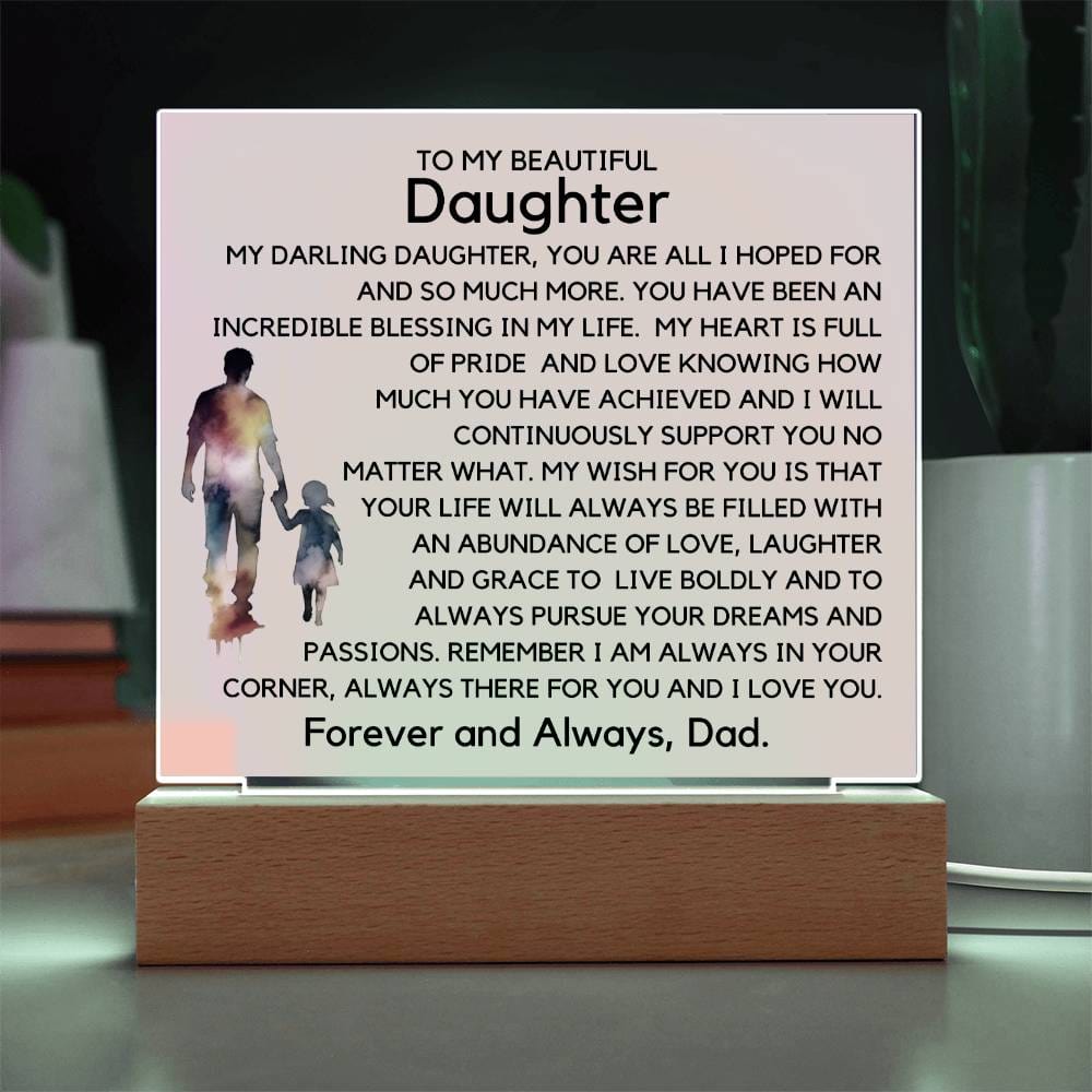 To Beautiful Daughter - Your Dreams Acrylic Plaque