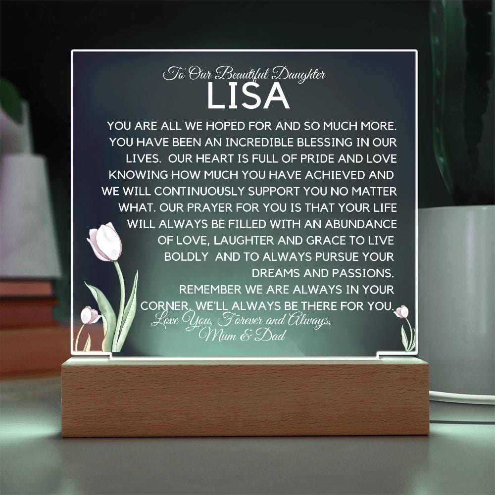 Custom Name To Beautiful Daughter - Pursue Your Dreams Acrylic Plaque