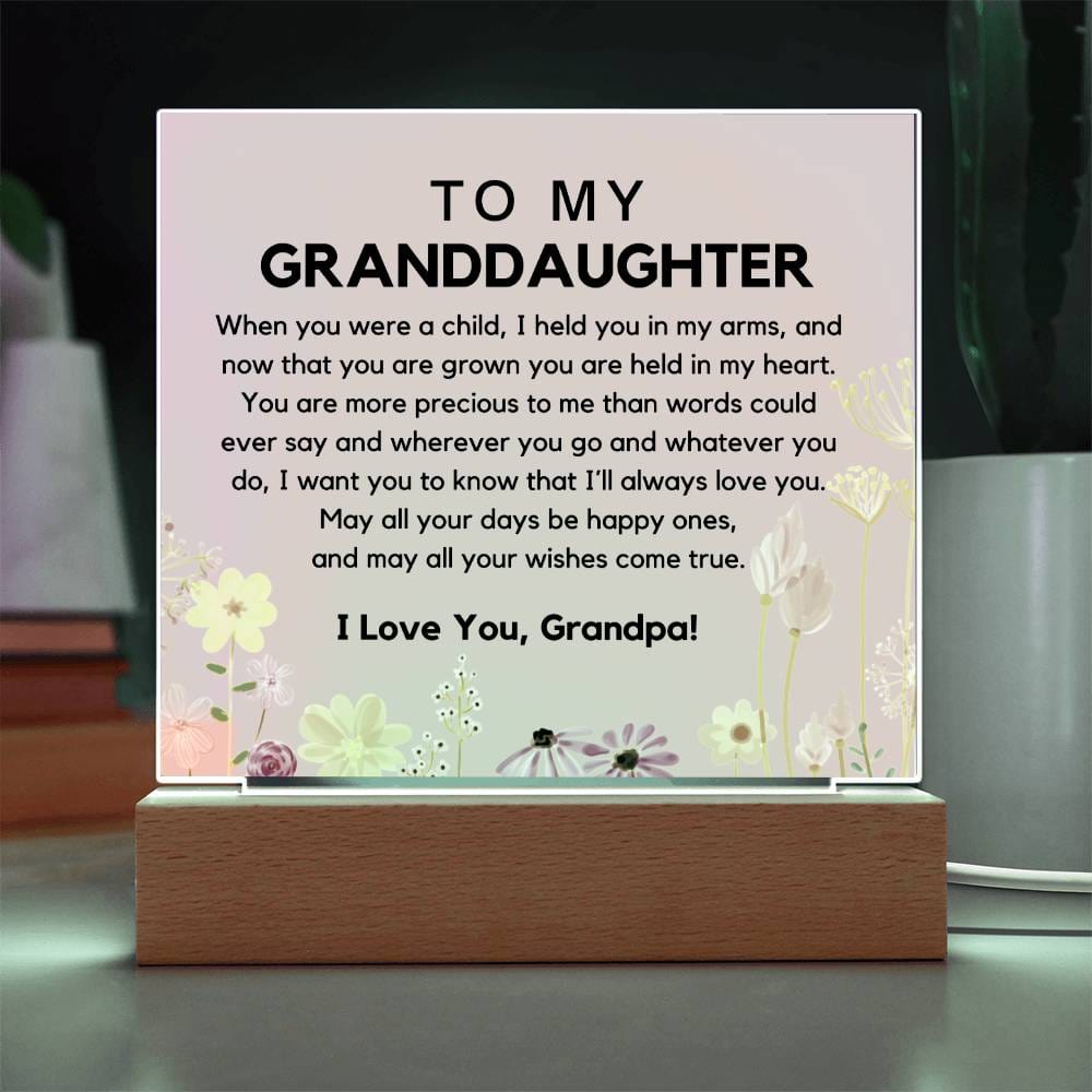 To My Granddaughter From Grandpa - You Are Precious Acrylic Plaque