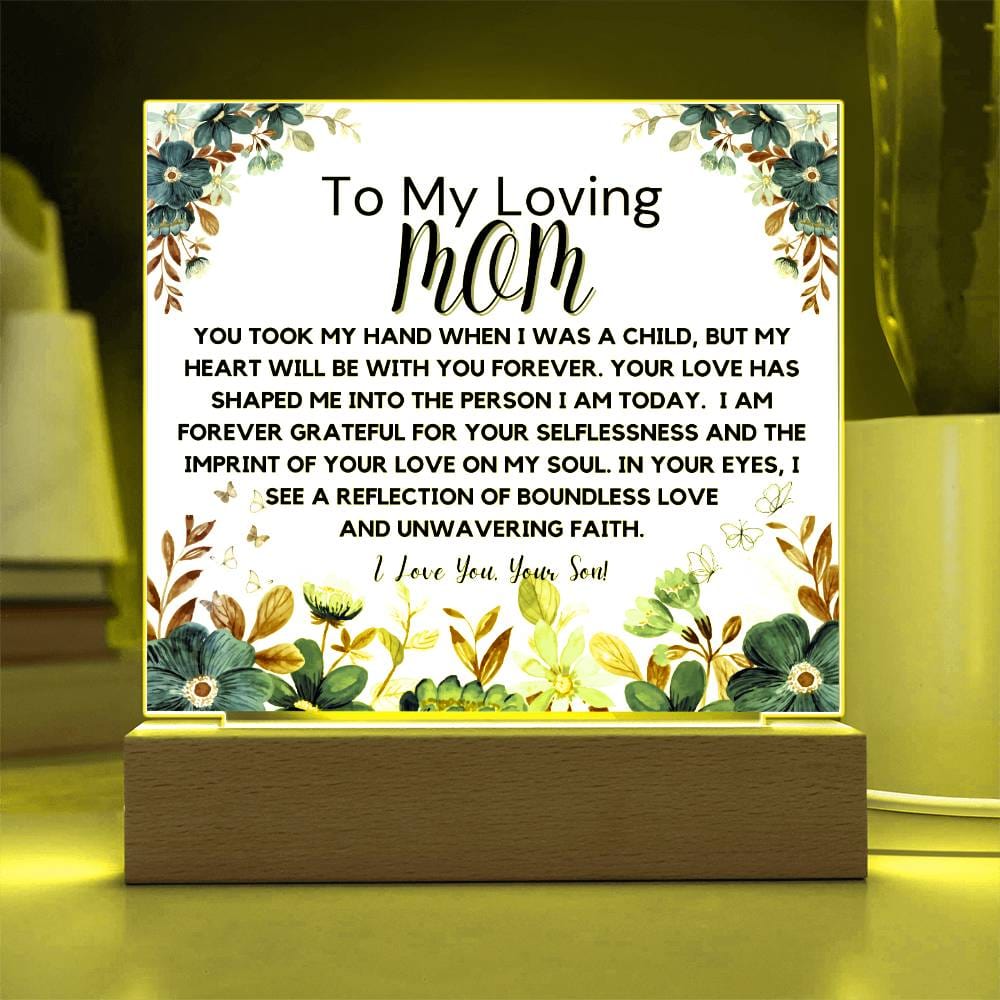 To Loving Mom From Son - Forever Grateful Acrylic Plaque