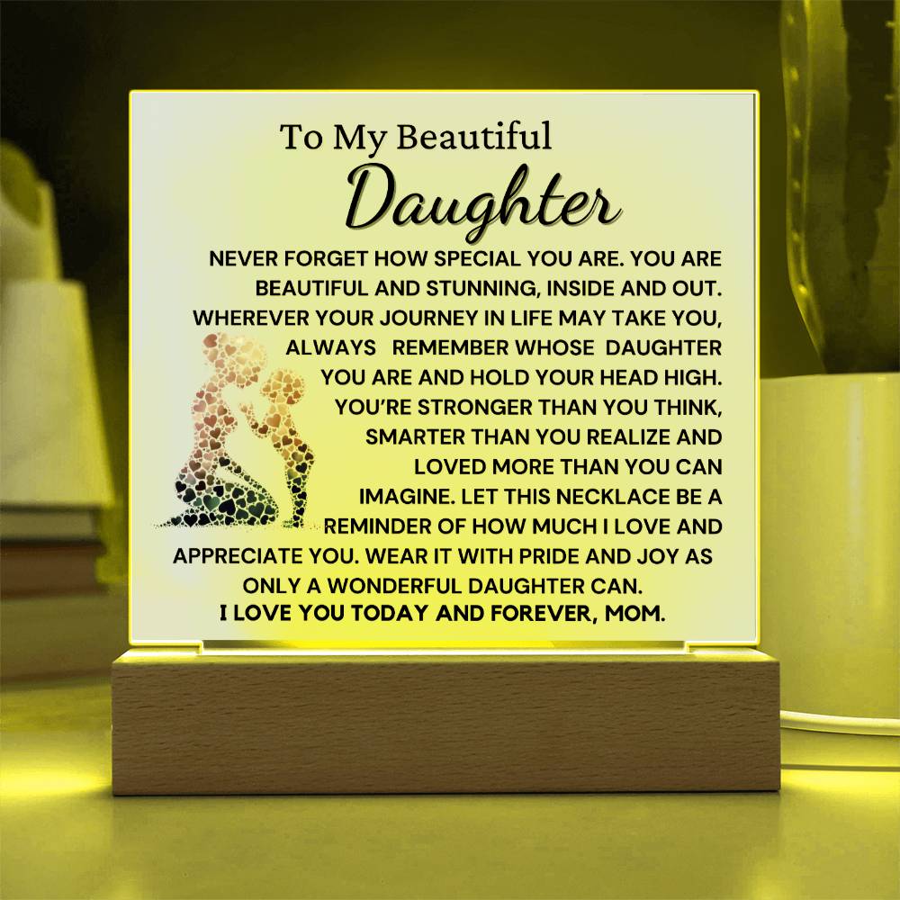 To My Beautiful Daughter From Mom - You Are Special Acrylic Plaque