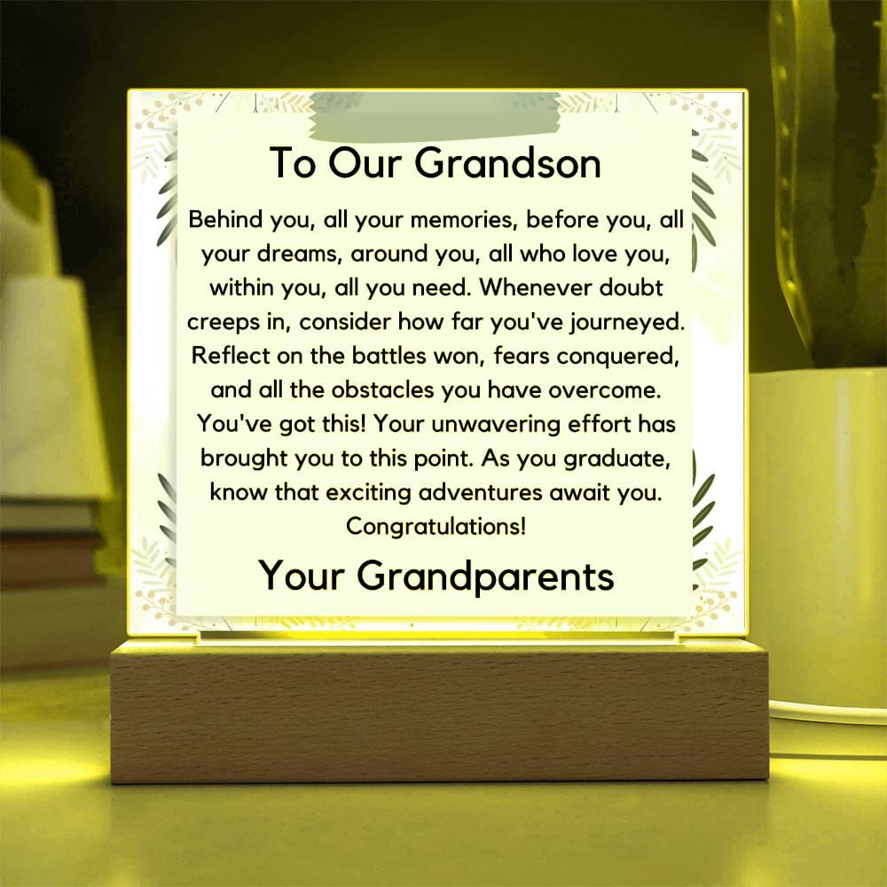 To Grandson From Grandparent - Congratulations Acrylic Plaque