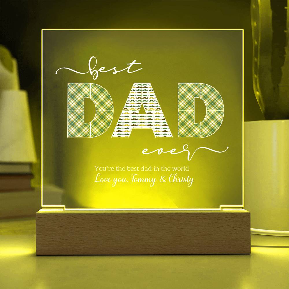 Gift For Dad - Best Dad Ever Acrylic Plaque Lamp