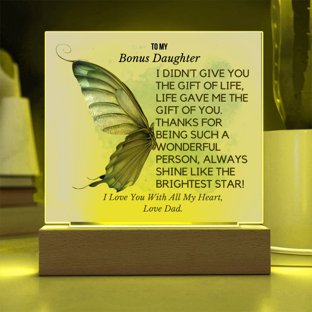 To My Bonus Daughter - Brightest Star Acrylic Plaque