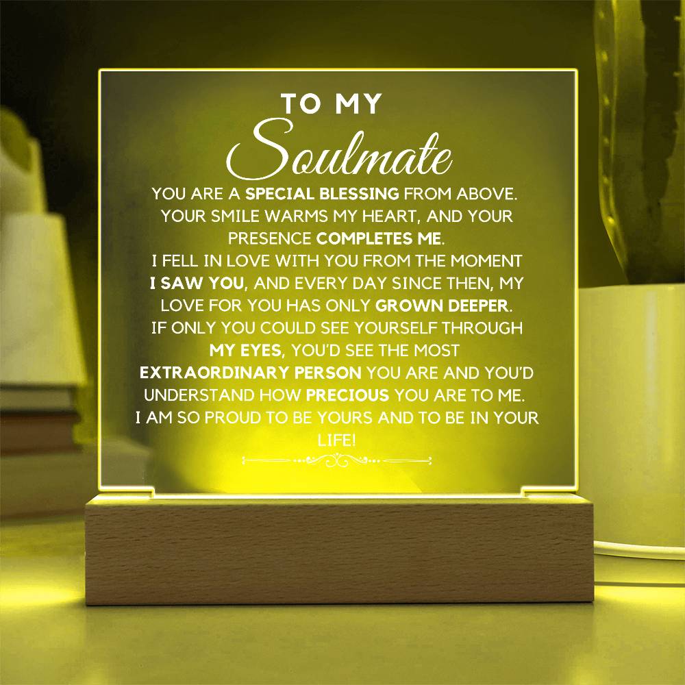 To My Soulmate - You Are My Special Blessing Acrylic Plaque