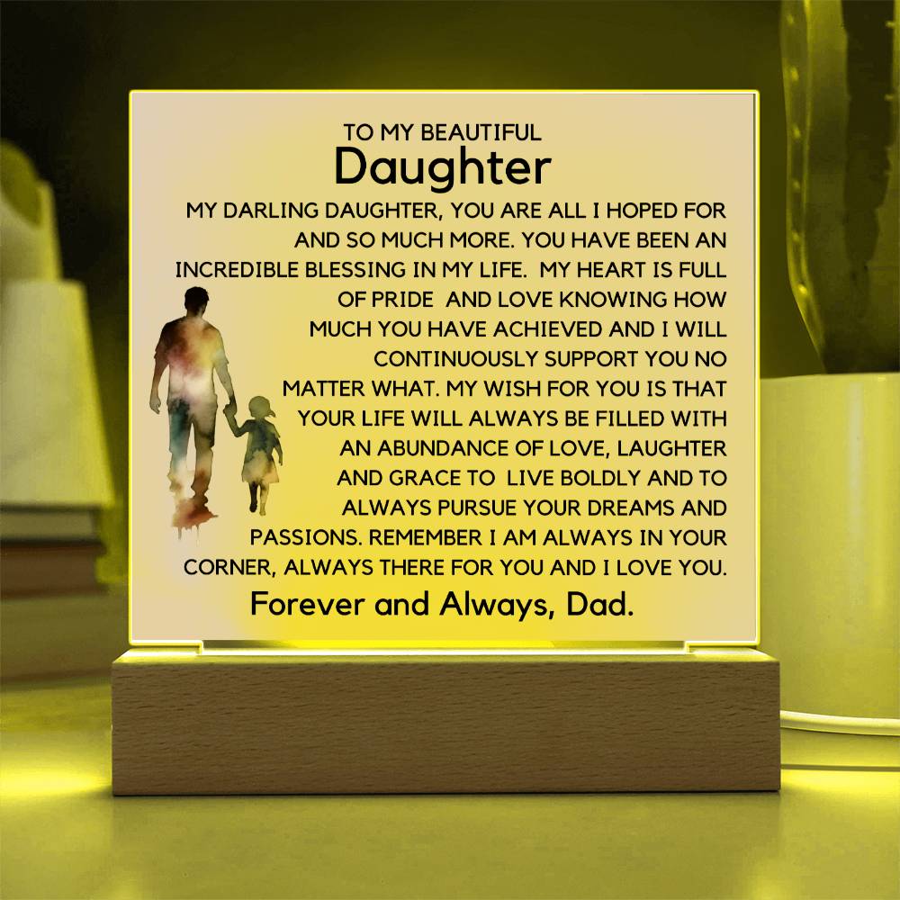 To Beautiful Daughter - Your Dreams Acrylic Plaque