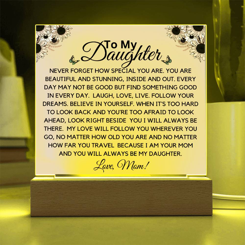 To My Daughter From Mom - Believe In Yourself Acrylic Plaque