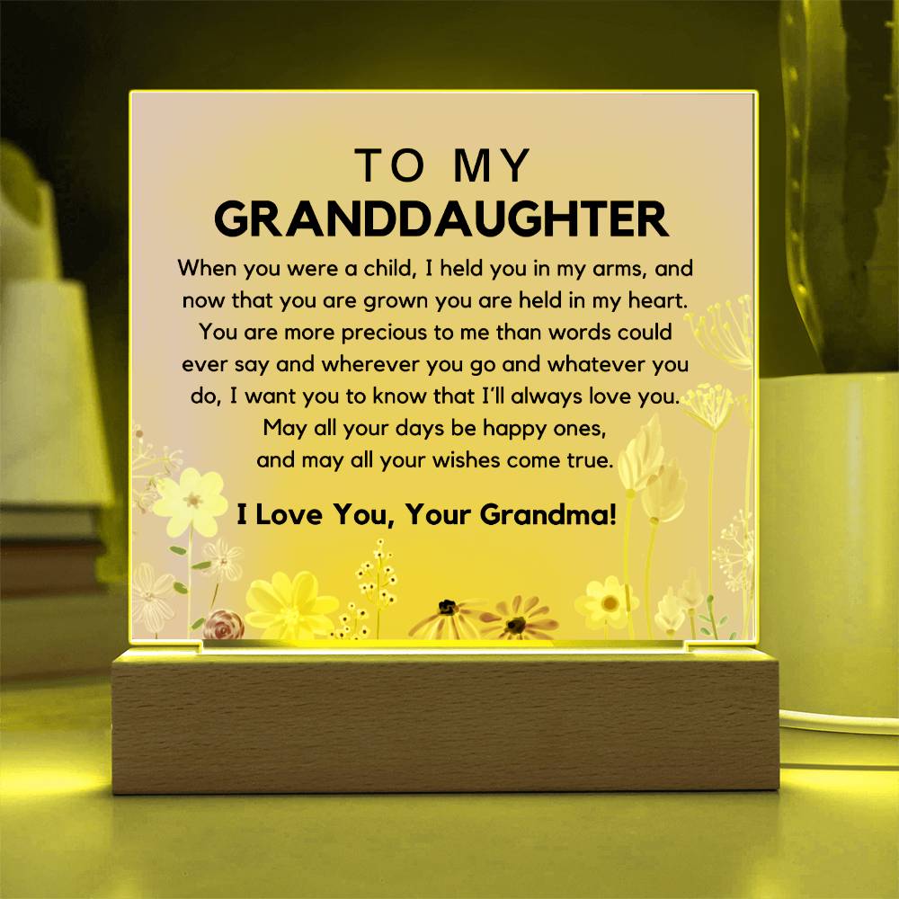 To My Granddaughter From Grandma - You Are Precious Acrylic Plaque