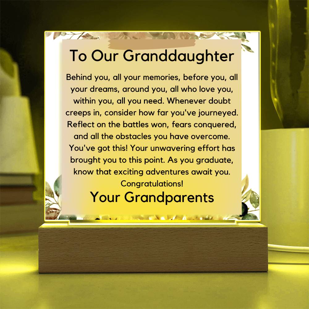 To Our Granddaughter - Congratulations Acrylic Plaque