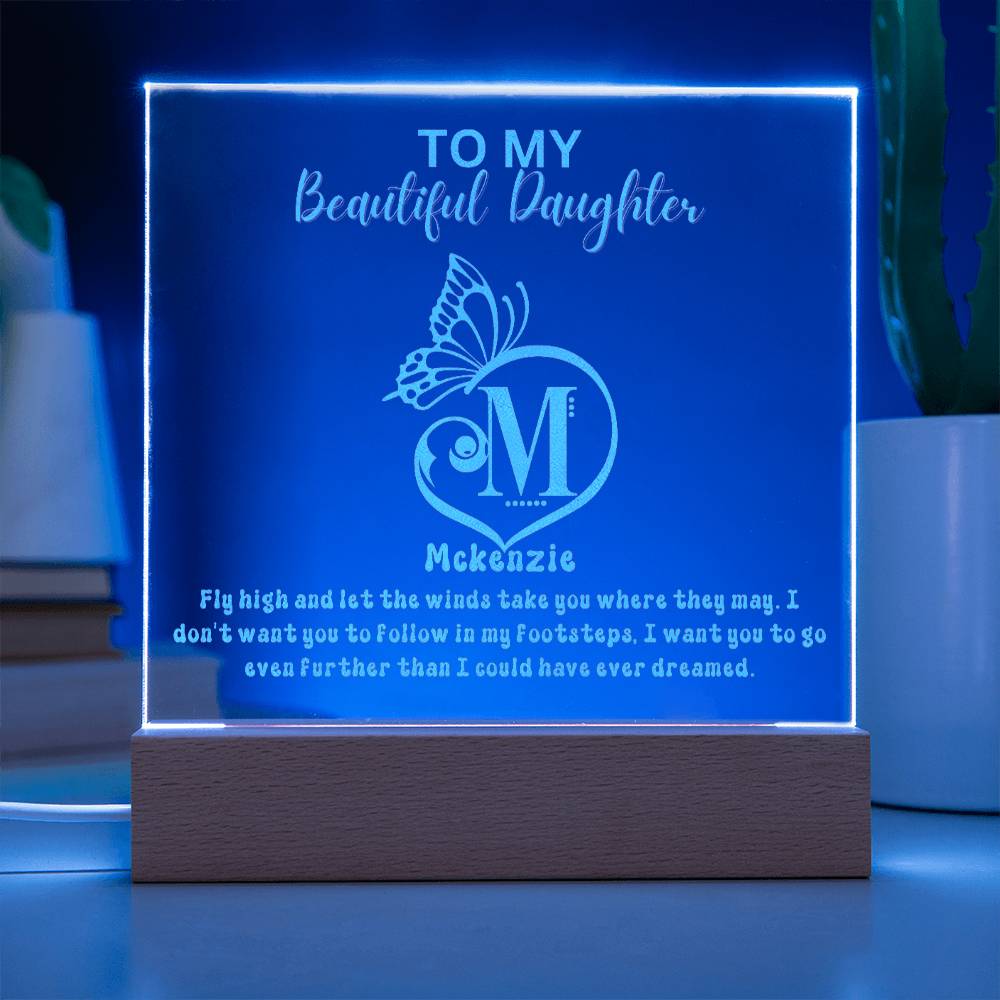 Custom Monogram Gift For Daughter  - Engraved Acrylic Plaque