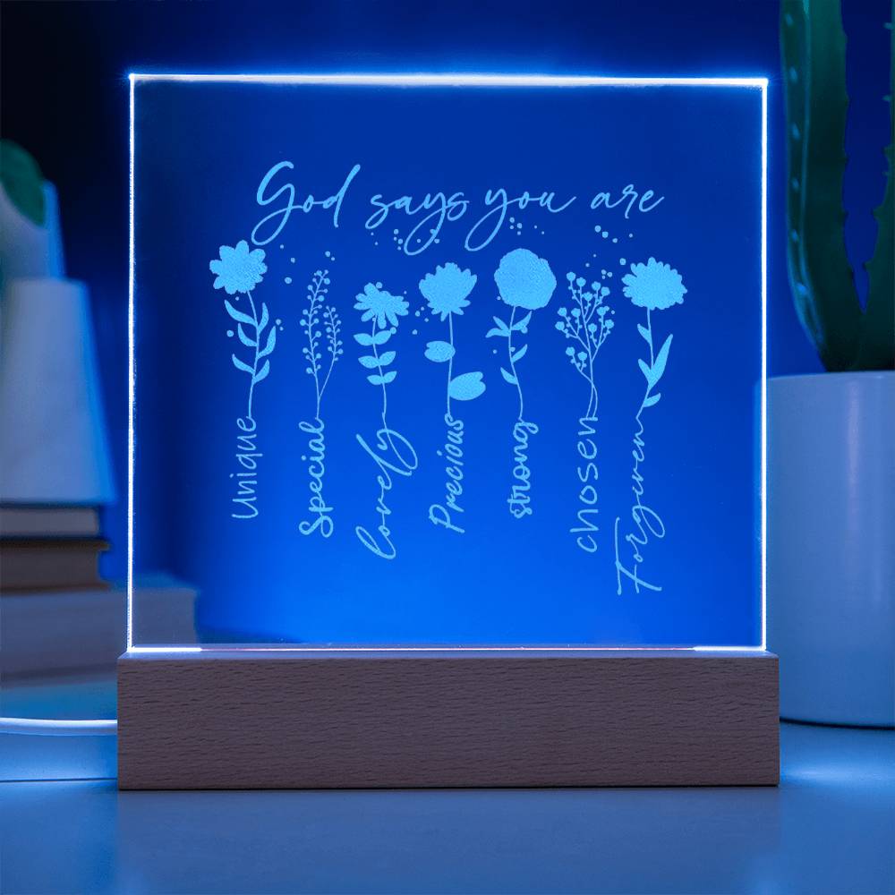 God Says You Are Engraved Acrylic Plaque Acrylic Plaque