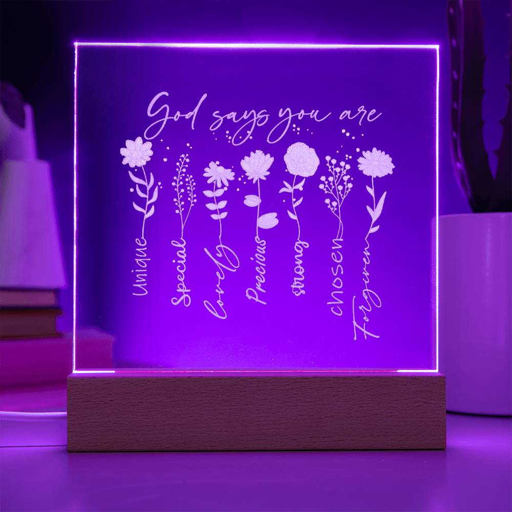 God Says You Are Engraved Acrylic Plaque Acrylic Plaque