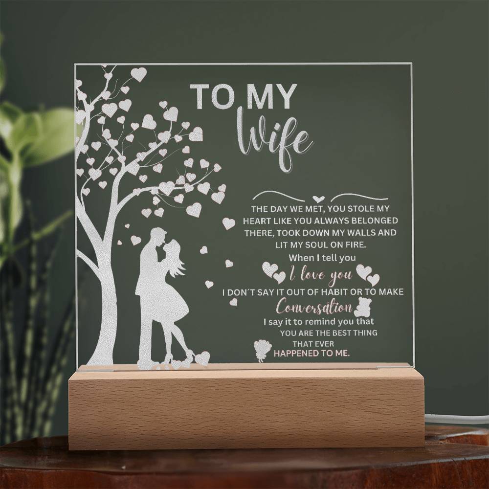 To My Wife From Husband - Lit My Soul On Fire Engraved Acrylic Plaque