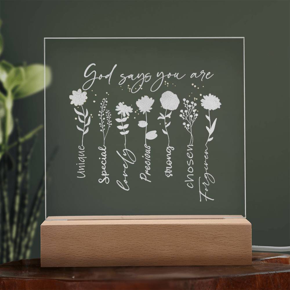 God Says You Are Engraved Acrylic Plaque Acrylic Plaque