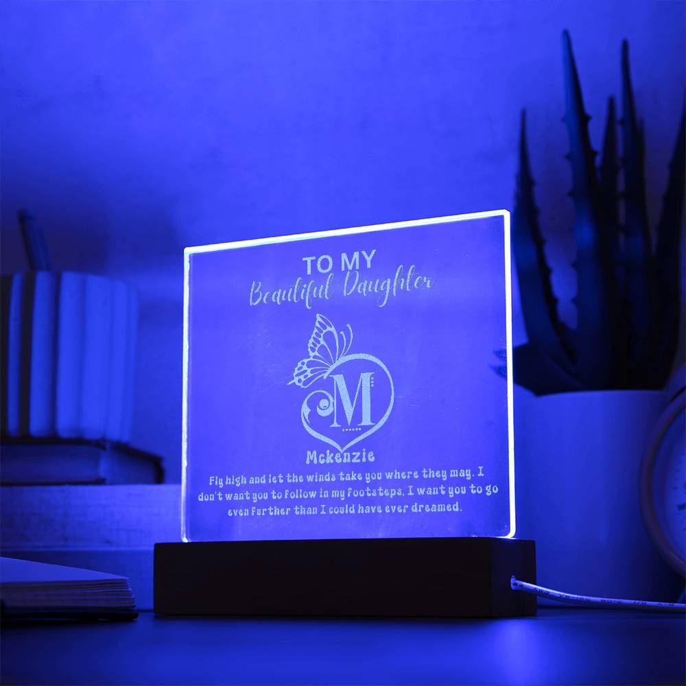 Custom Monogram Gift For Daughter  - Engraved Acrylic Plaque