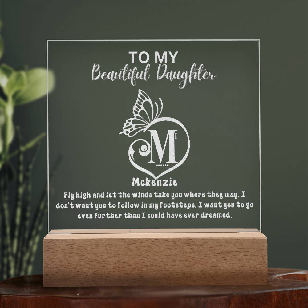 Custom Monogram Gift For Daughter  - Engraved Acrylic Plaque