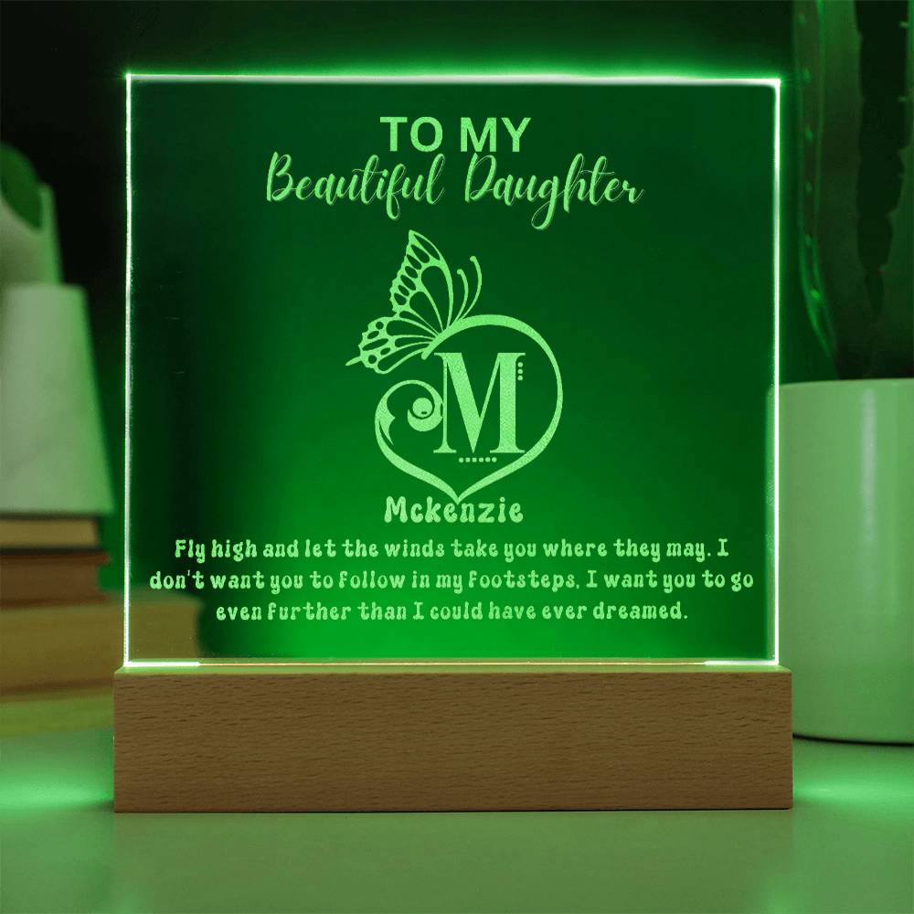 Custom Monogram Gift For Daughter  - Engraved Acrylic Plaque