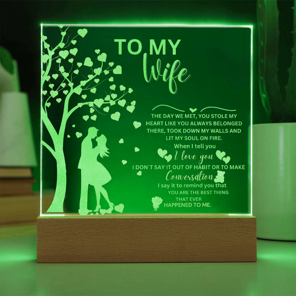 To My Wife From Husband - Lit My Soul On Fire Engraved Acrylic Plaque