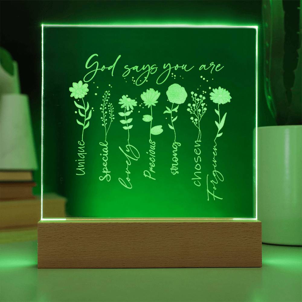 God Says You Are Engraved Acrylic Plaque Acrylic Plaque