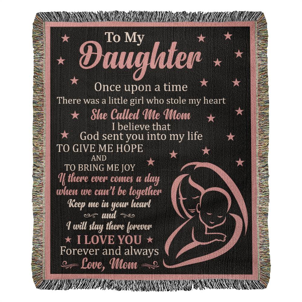 To My Daughter  - God Sent You Into My Life Woven Blanket