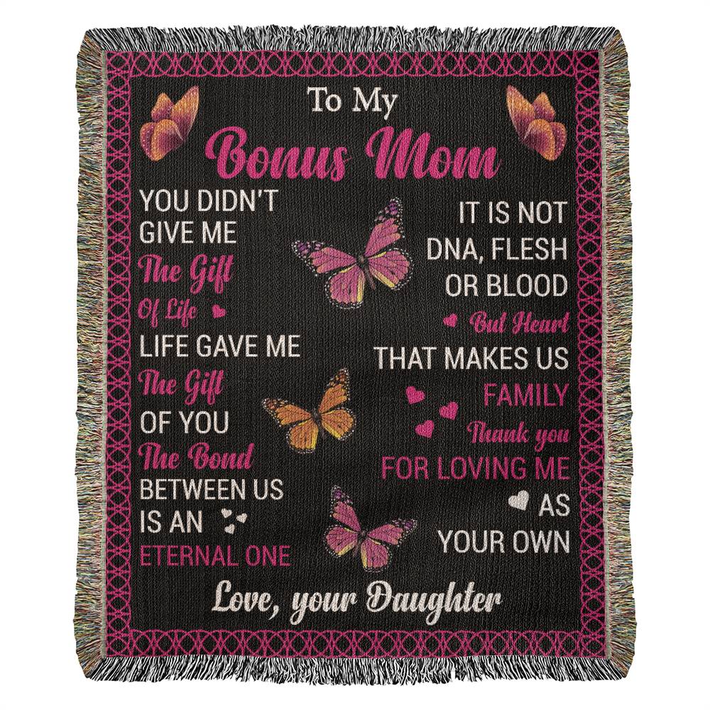 To Bonus Mum - Thank You - Woven Blanket