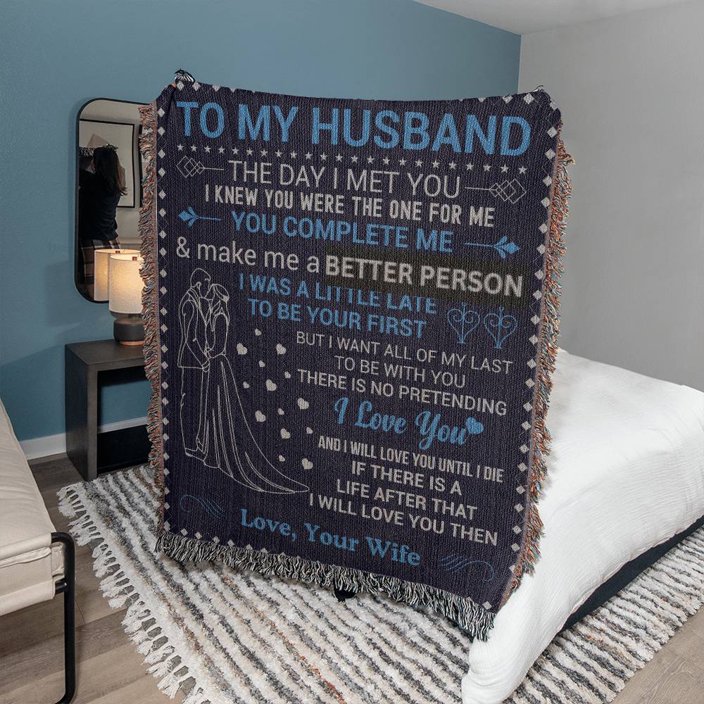 Gift For Husband - The Day I Met You - Woven Blanket