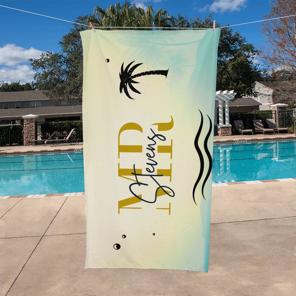 Custom Mr Lastname Large Beach Towel