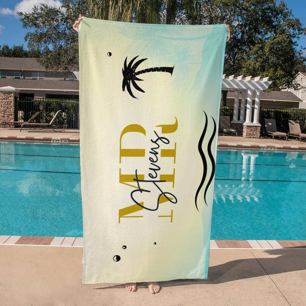 Custom Mr Lastname Large Beach Towel