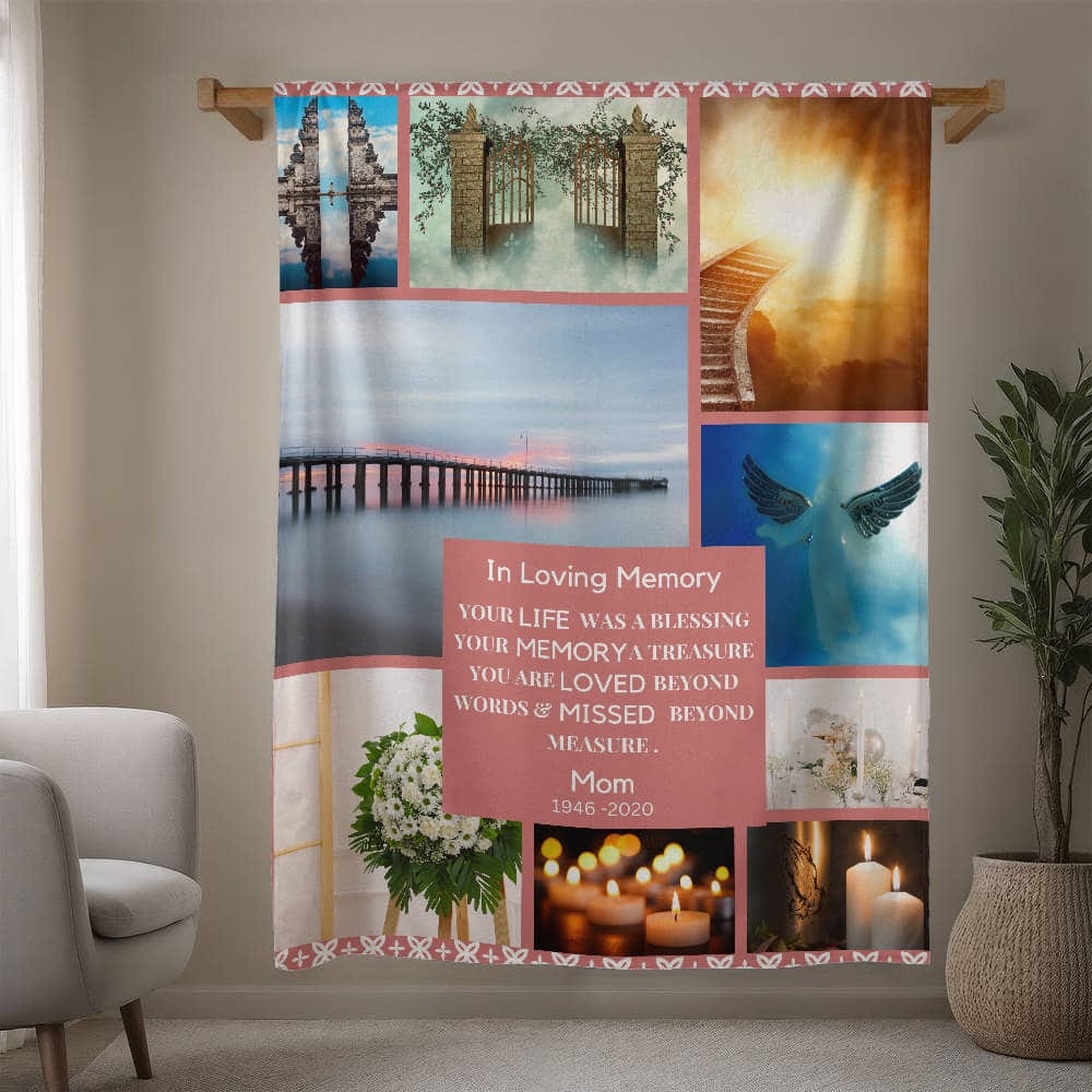 In Loving Memory Custom Photo Upload Memorial Blanket