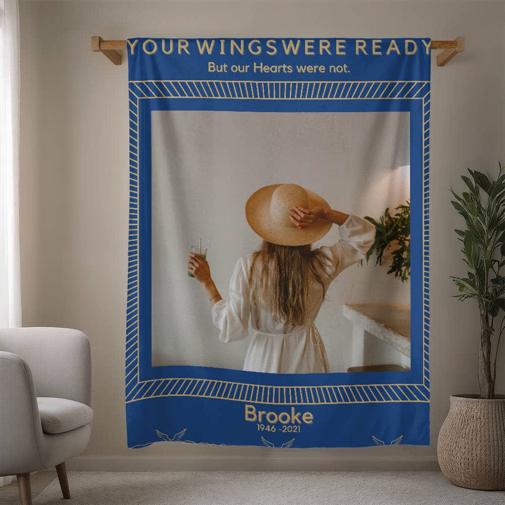 Single Photo Upload Custom Memorial Blanket