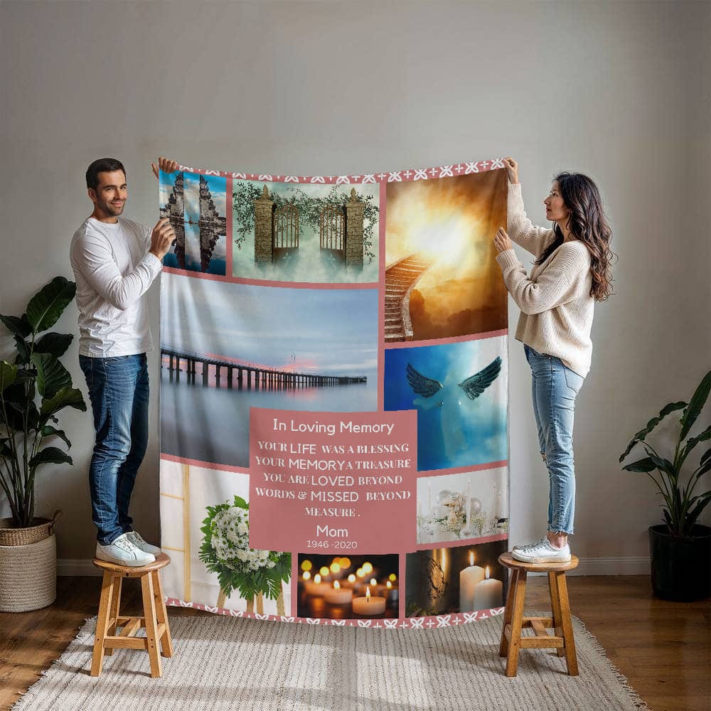 In Loving Memory Custom Photo Upload Memorial Blanket