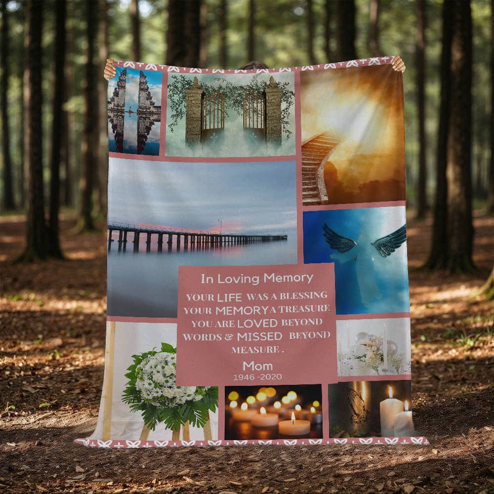 In Loving Memory Custom Photo Upload Memorial Blanket