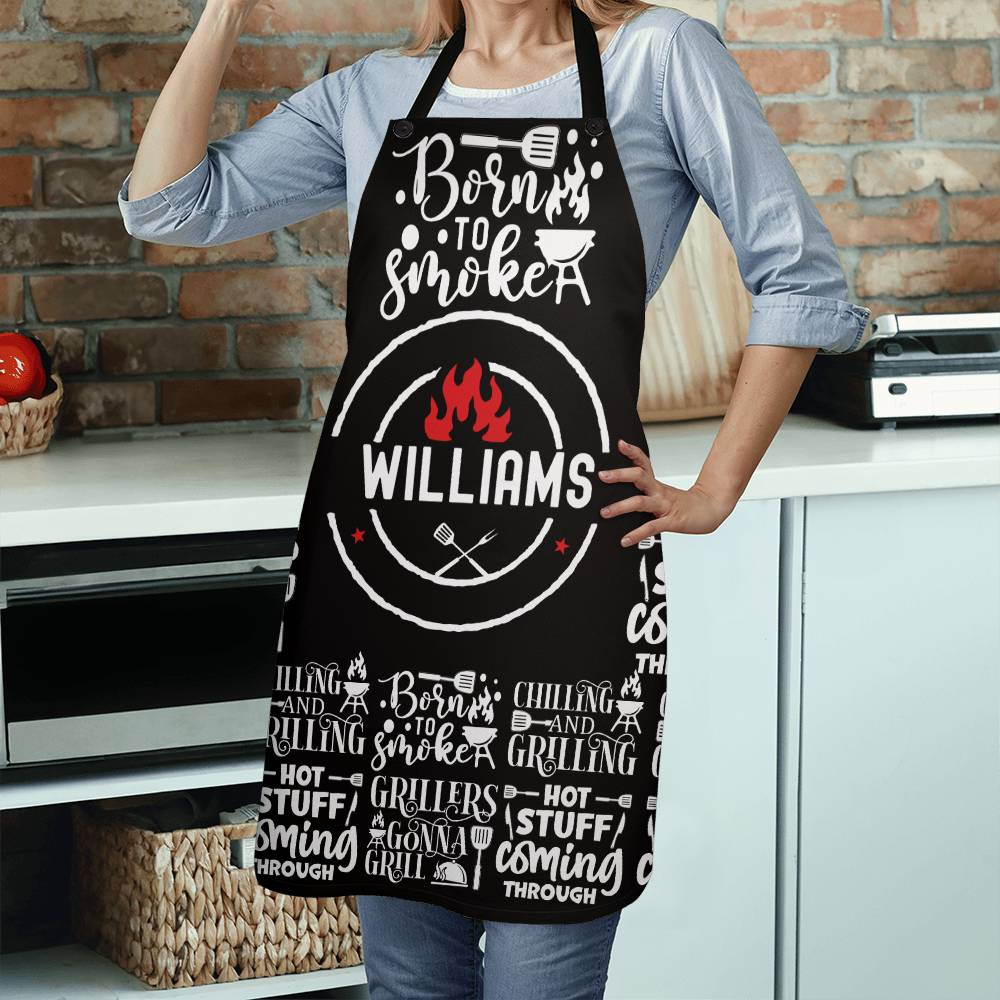 Custom Name Grill Born To Dad Apron