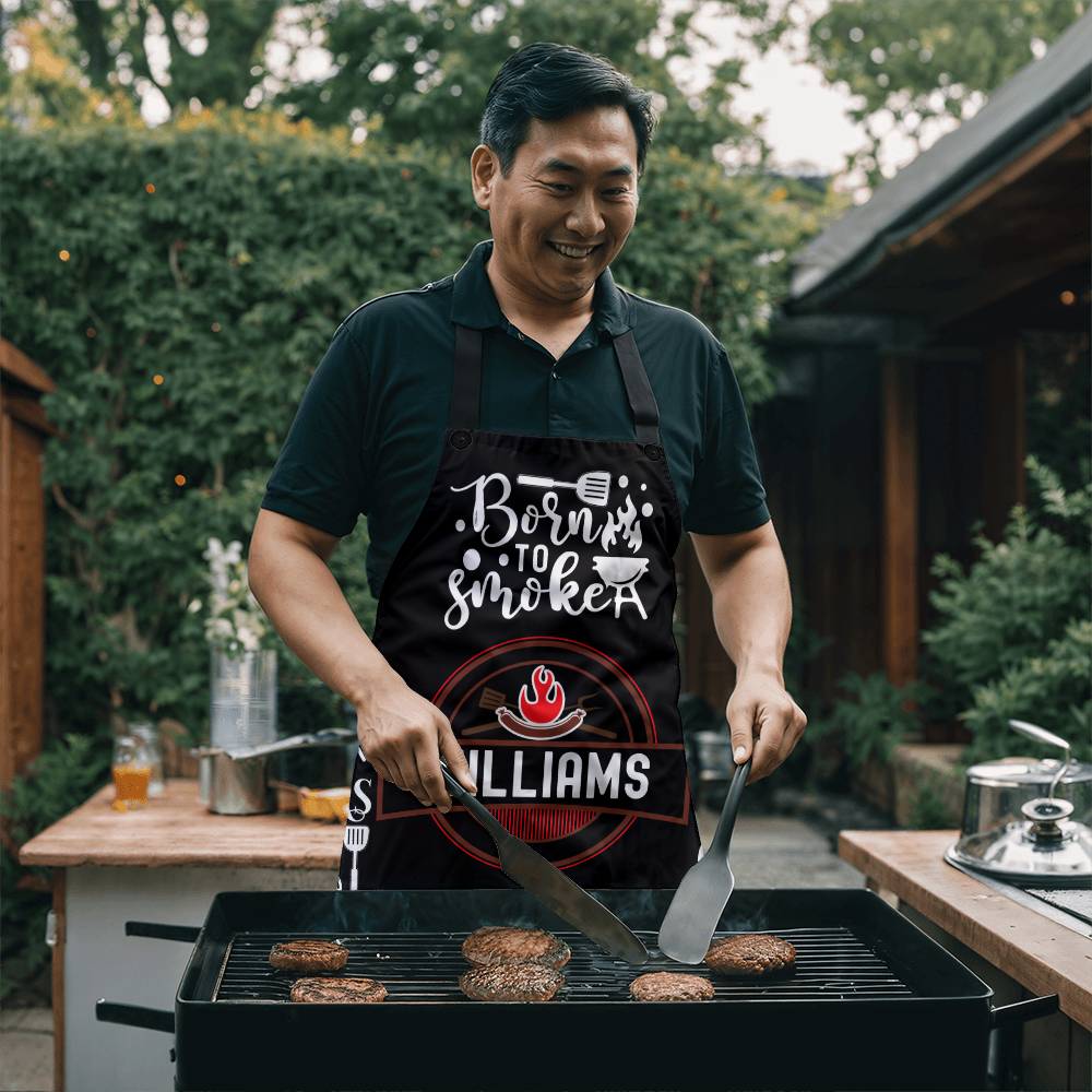 Custom Name Born To Smoke Dad Apron