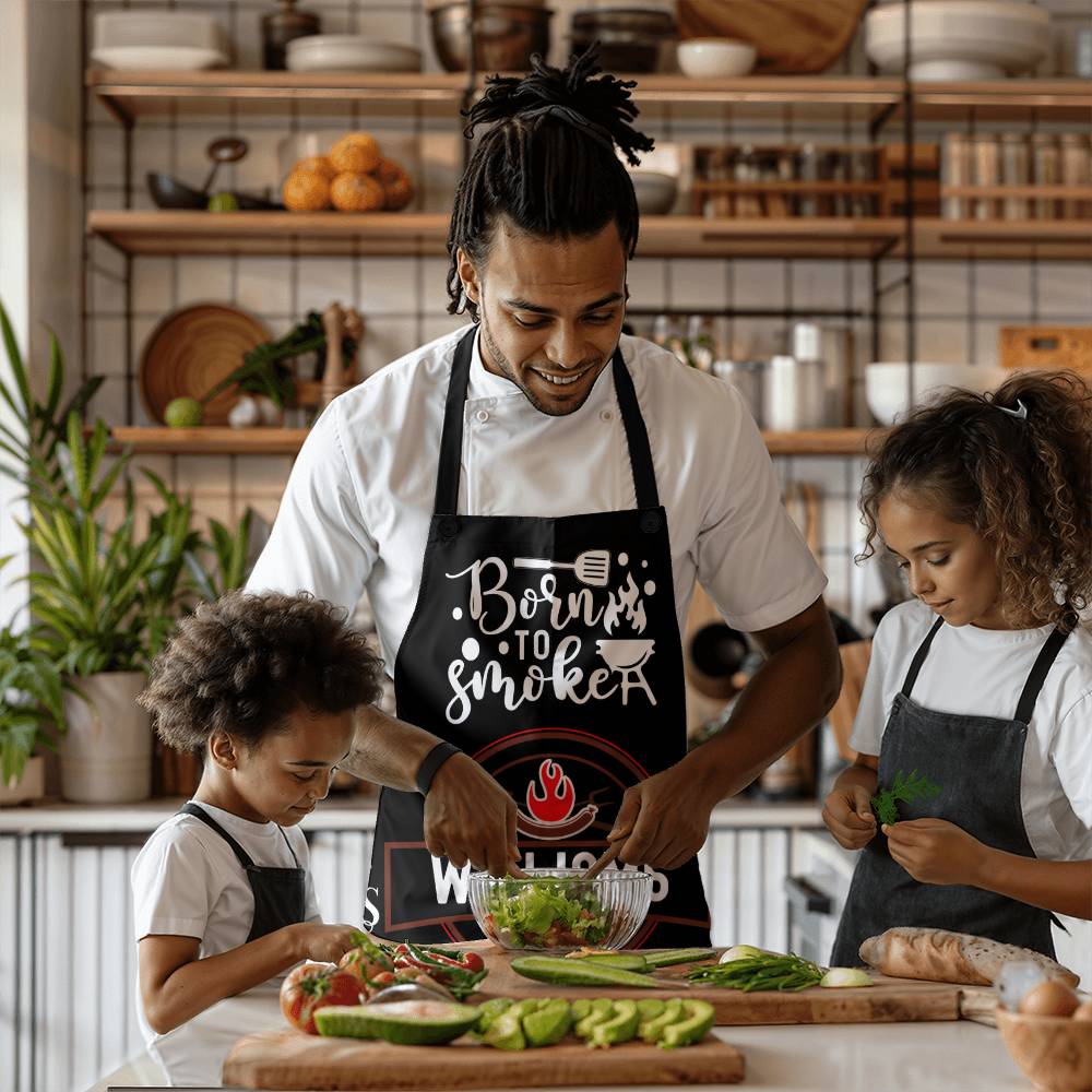 Custom Name Born To Smoke Dad Apron