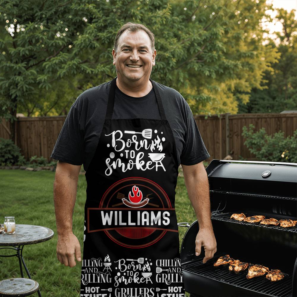 Custom Name Born To Smoke Dad Apron