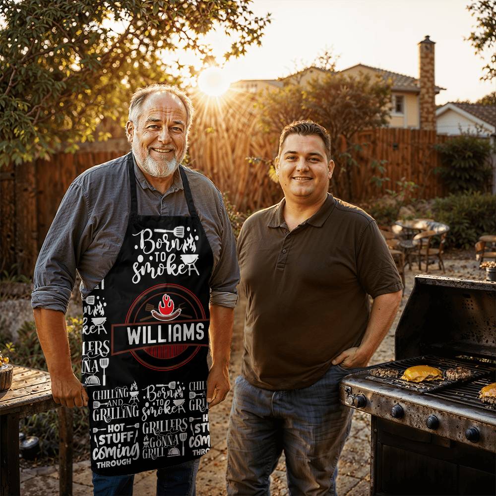 Custom Name Born To Smoke Dad Apron