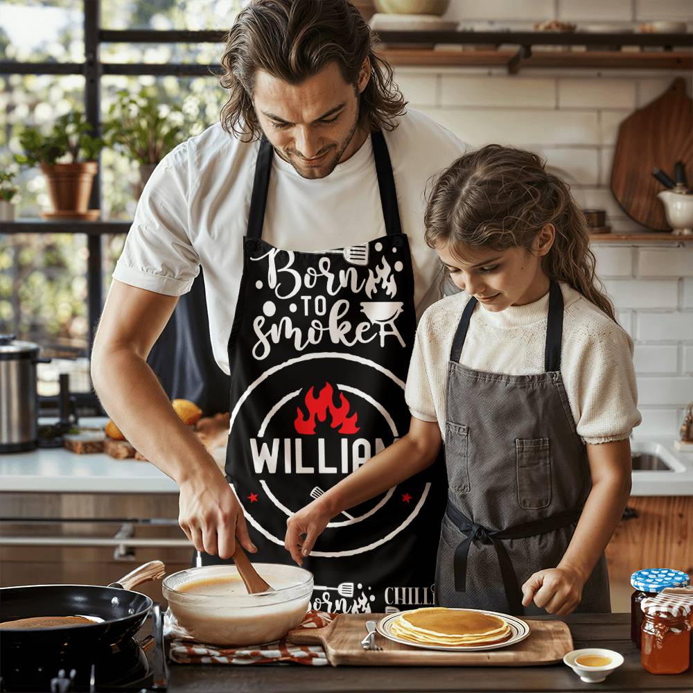 Custom Name Grill Born To Dad Apron