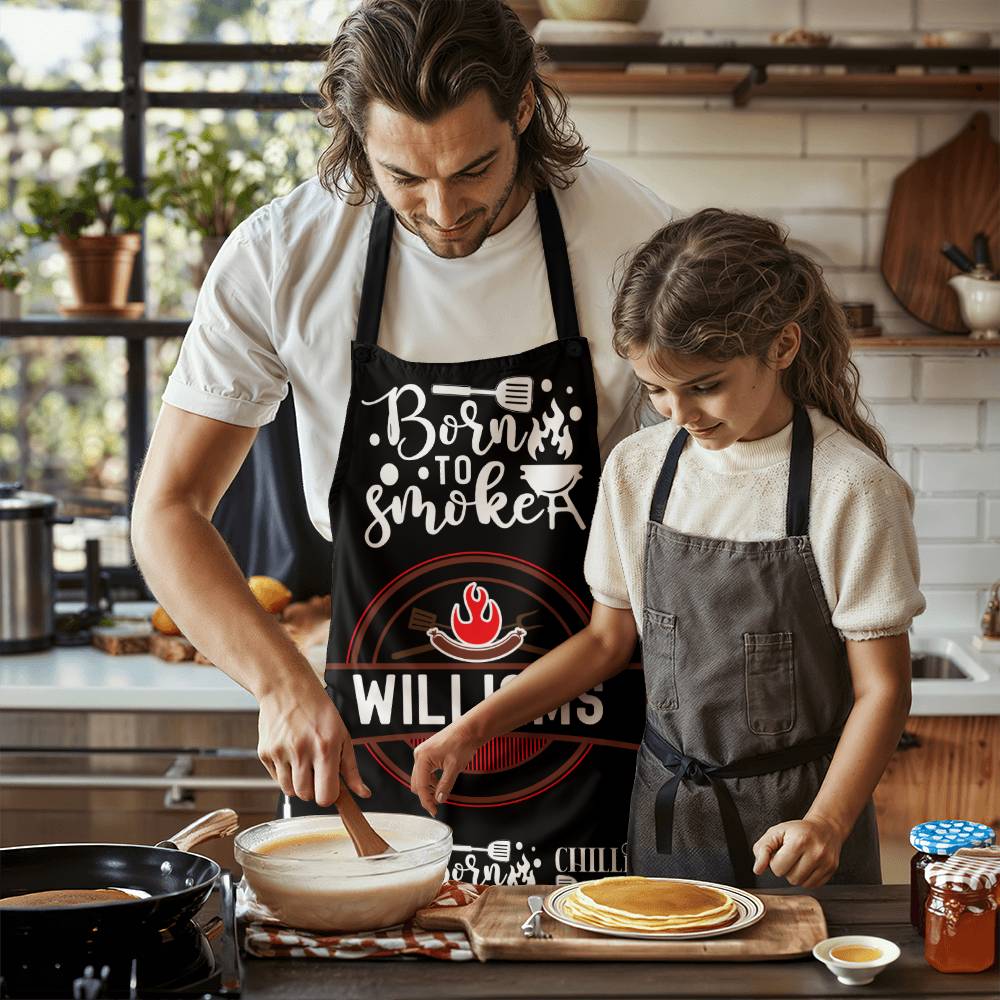 Custom Name Born To Smoke Dad Apron